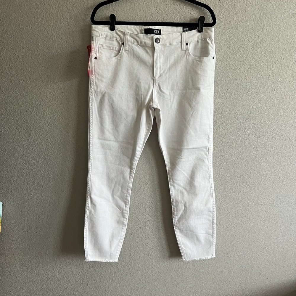 NWT KUT FROM THE CLOTH CONNIE ANKLE SKINNY WHITE JEANS